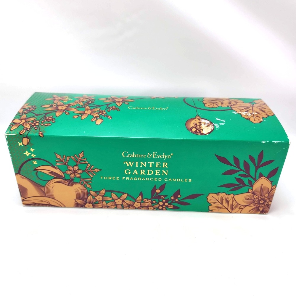 New Crabtree & Evelyn Winter Garden Candle Discontinued Retired Scent Set of 3